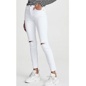 NWT CURRENT/ELLIOTT 2 Year Destroyed white high waist stiletto jean 32 new